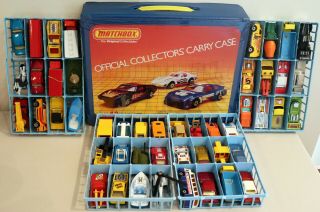 Dte 48 Lesney Matchbox Superfast W/1983 Collectors Carry Case 4 Blue Plast Tray
