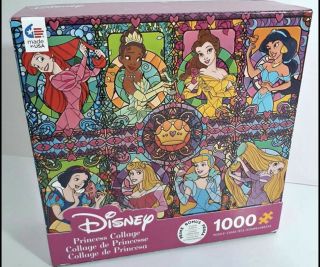 Instock Ceaco Disney Princess Collage 1000 Piece Puzzle Disney Stain Glass