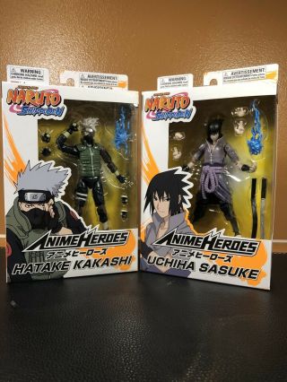 Bandai Anime Heroes Naruto Shippuden Hatake Kakashi & Uchiha Sasuke (bundle)