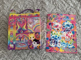 Pre - Owned Lisa Frank 4 Pack 100 Pc.  Puzzles & Paint Water Book Unicorn Dolphin