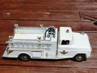 Vintage 1959 Tonka Pumper Fire Truck,  Rare White.  With Ladder & 1 Hose
