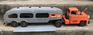 Vintage Marx Sears Allstate Car Carrier Truck Pressed Steel Toy