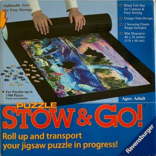 Ravensburger Stow N’ Go 1500 Piece Puzzle Roll Up Mat W/ Air Pillow & Strap