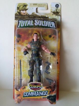 2013 Lanard Total Soldier The Corps Commando 3.  3/4 " Action Figure W/accessories