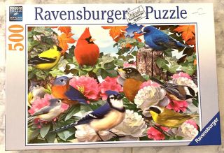 Ravensburger 500 Piece Puzzle Garden Birds - Complete