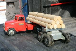 Tonka 1950s Log Hauler Transport Delivery Semi Truck - Pressed Steel