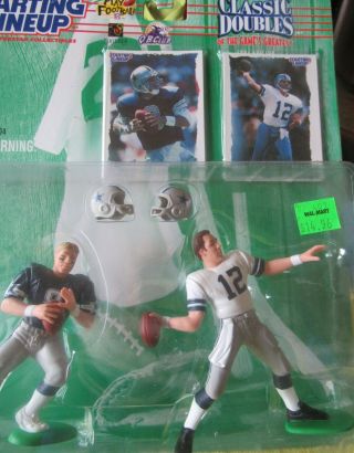 Vtg Troy Aikman Roger Staubach Dallas Cowboys Classic Doubles Starting Lineup