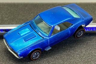 ☆hot Wheels Redline H.  K.  Custom Camaro In Blue W/no Black Roof & White Int Htf ☆