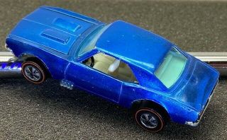 ☆Hot Wheels Redline H.  K.  Custom Camaro in BLUE w/NO BLACK ROOF & White Int HTF ☆ 2