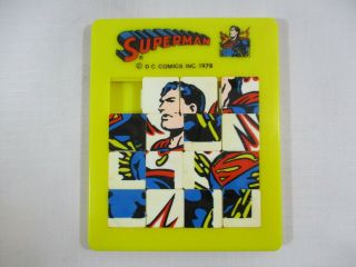 Vtg.  1978 Superman Slide Puzzle D.  C.  Comics American Publishing