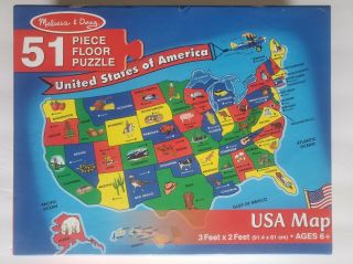 Melissa & Doug Usa 51 Piece Map Floor United States Of America Puzzle