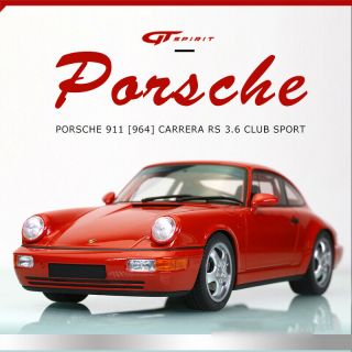 Gt Spirit 1:18 Porsche 911 (964) Carrera Rs 3.  6 Club Sport Red Resin Car Model