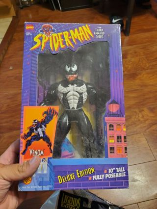 1996 Toy Biz 10 " Spider - Man Venom Deluxe Edition Fully Poseable