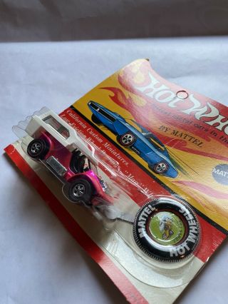 Vintage 1970 Mattel Hot Wheels Redline Hot Pink Power Pad MOC BP Unpunched 2