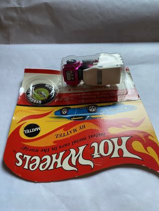 Vintage 1970 Mattel Hot Wheels Redline Hot Pink Power Pad MOC BP Unpunched 3