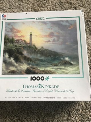Thomas Kinkade Clearing Storms 1000 Piece Puzzle Lighthouse Sea Ocean Ceaco