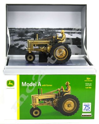 2020 Ertl 1:32 John Deere Gold Model A Tractor W/man 75th Anniversary Nib