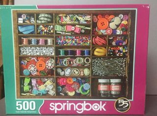 Springbok Puzzles - The Sewing Box - 500 Piece Jigsaw Puzzle Interlocking Large