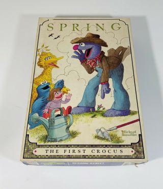 Vintage Sesame Street Muppets Jigsaw Puzzle Jim Henson Grover Flower Spring 1980