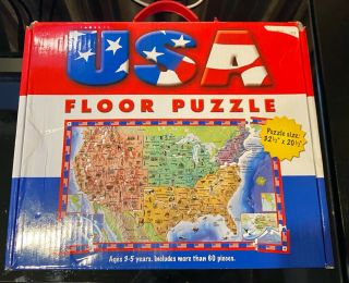 Jg Kids Jigsaw Puzzle Map Of Usa - Floor Puzzle Ages 3 - 5 Puzzle Size 32.  1/2 " X20.