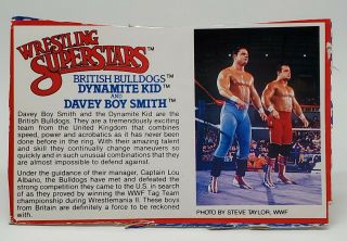 Wwf Ljn Titan Sports British Bulldogs Tag Team 2 Pack Bio Card Back Vintage Rare