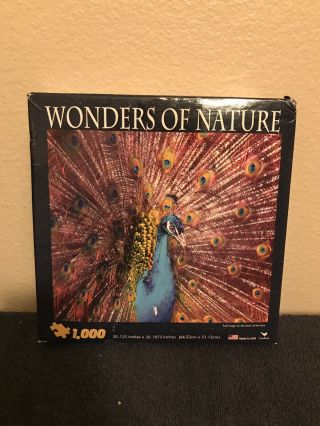Wonders Of Nature Peacock 1000 Piece Jigsaw Puzzle Cardinal,  Complete