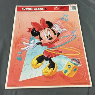 Vintage Disney Minnie Mouse Golden Frame Tray Jigsaw Puzzle
