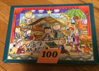 Springbok Hallmark Peanuts Merry Christmas Everyone Nativity Puzzle 100 Pc