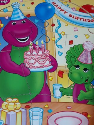 vtg toys 2000 Playskool WOOD PUZZLES Barney Friends Baby Bob HAPPY BIRTHDAY 2