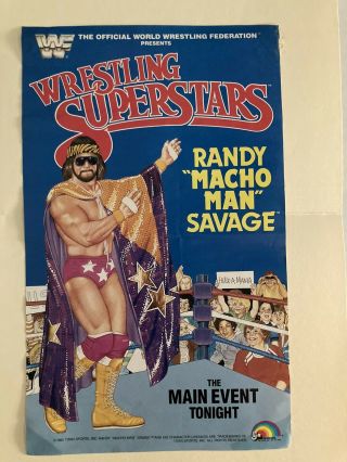 Wwe Wwf Ljn Wrestling Superstars Poster Macho Man Randy Savage Rare