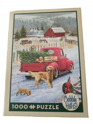 Cobble Hill " Christmas On The Farm " 1000 Piece Jigsaw Puzzle