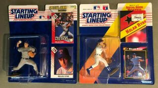 Two (2) Nolan Ryan Starting Lineups - 1992 & 1993 Slu Rangers Baseball
