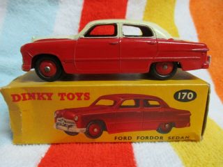 Vintage Dinky Toys Model 170 Ford Fordor Sedan Two Tone.