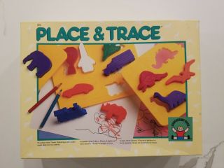 1993 Discovery Toys Place And Trace Puzzle Retro Vintage Stencil 18 Piece