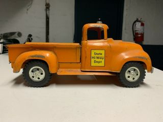 Vintage Orange Tonka State Hi - Way Dept Puck Up Truck