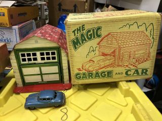 Marx Tin Magic Garage & Friction Car Box,  Vintage Gorgeous