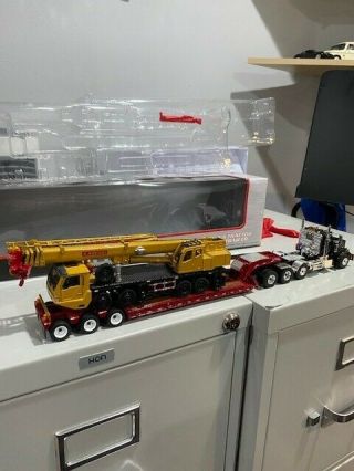 Peterbilt Die Cast 1:50 Scale Truck And Lowboy Trailer And Kaidiwei Crane