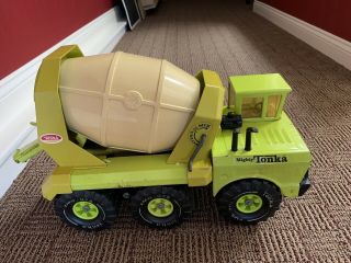 1970s Mighty Tonka Ready Mixer Cement Truck 3950 Lime Green Tandem Axle