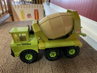 1970s Mighty Tonka Ready Mixer Cement Truck 3950 Lime Green Tandem Axle 3