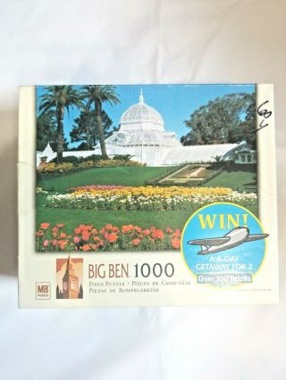 Mb Big Ben 1000 Piece Jigsaw Puzzle Golden Gate Park Conservatory Complete