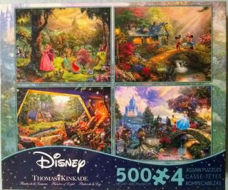 Ceaco Thomas Kinkade Set Disney 4) 500 Piece Jigsaw Puzzles Cinderella 3