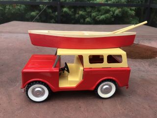 Vintage Structo International Harvester Scout With Canoe 2