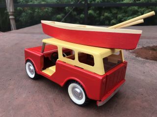 Vintage Structo International Harvester Scout With Canoe 3