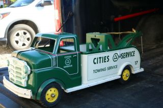 Marx Cities Service Towing Wrecker Service Truck - Pressed Steel Tin Litho - Usa