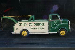Marx Cities Service Towing Wrecker Service Truck - pressed steel Tin Litho - USA 2