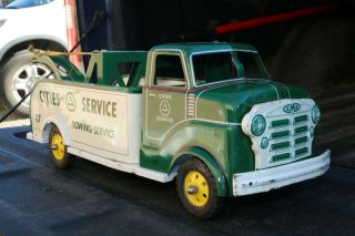 Marx Cities Service Towing Wrecker Service Truck - pressed steel Tin Litho - USA 3