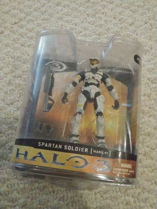 Mcfarlane Halo 3 White Spartan Soldier Mark Vi Action Figure
