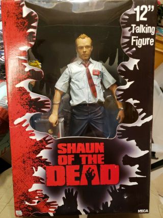 Neca Reel Toys Shaun Of The Dead 12 " Talking Figure Simon Pegg