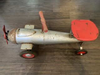 Keystone Ride ‘em Fighter Plane 293 Riding Toy Ca.  1950 Needs Parts