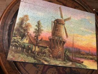 Vintage 1950’s The Old Dutch Mill 300pc 12x16” Saalfield Jigsaw Puzzle Complete